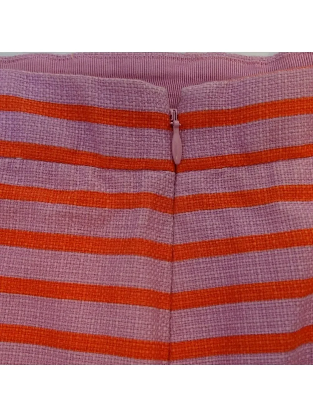 J Crew The Pencil Skirt Women Size 12 Purple Orange Stripe Cotton Office Preppy
